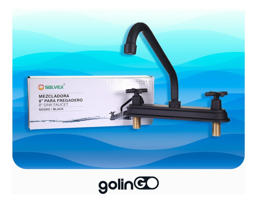 Grifo Mezclador Acabado Negro Mate Doble Comando Solvex