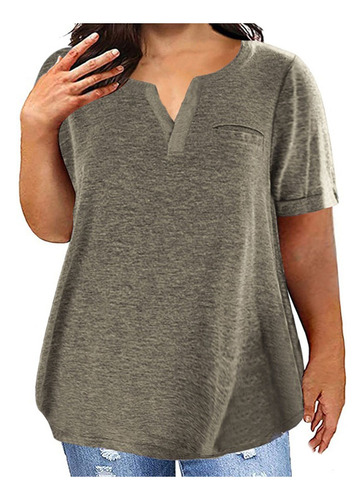 Polera L De Talla Grande Para Mujer, Sexy, Con Cuello En V