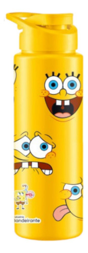 Squeeze Personagens Plástico 750 Ml Academia Lancheira Luxo Cor Bob Esponja Amarelo