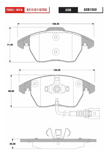 Balatas Bajos Metales Delanteras Caddy 1.2l L4 2014/2017 Trw