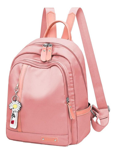 Mochila Feminina Top Semi Impermeavel Escolar Tecido Moderna Cor Rosa-claro Desenho do tecido Liso