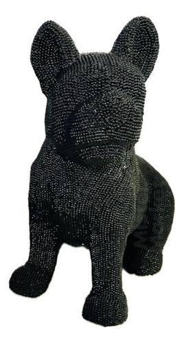 Figura Bulldog Frances 39cm Perro Puntos Negro Deco Zn Ct