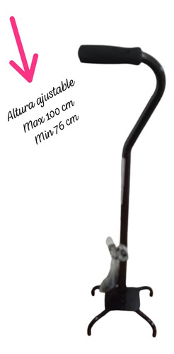 Baston Extensible 4 Puntas Color Negro Marca Medline