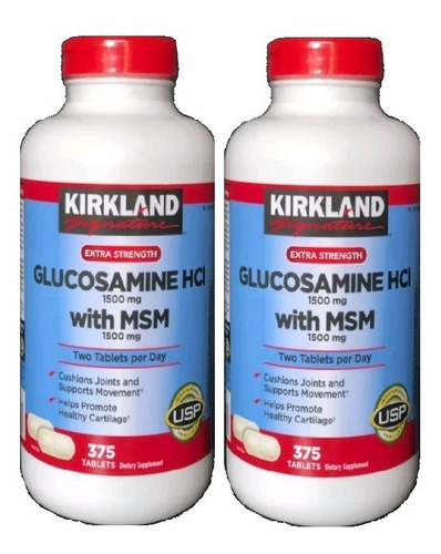 Glucosamina Kirkland Americana Pura Sin Gluten 2 Frascos