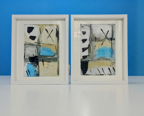 Cuadros Abstractos Pintados A Mano Con Marco X Unidad