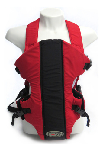 Bolsa Mochila Canguru Bebe 2 Em 1 Vermelho Preto Love