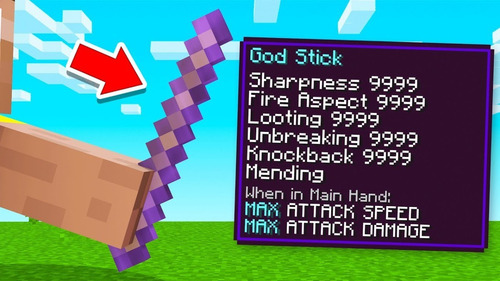 Imagen 3 de 3 de God Stick Minecraft De Espuma Foam Inofensivo Para Jugar