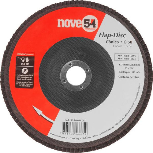 Flap-disc Cônico 7 G50 Costado Fibra - Nove54