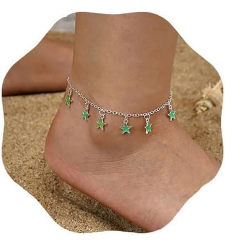 Tobillera Cliory Con Estrella Luminosa, Tobillera Con Borla,