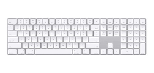 Teclado Apple Magic Keyboard con teclado numérico QWERTY inglés US color blanco