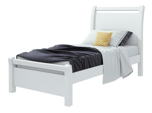 Lopas  Cama Solteiro Reali Quarto Solteiro 90 Cm Com Cabeceira Cor Branco