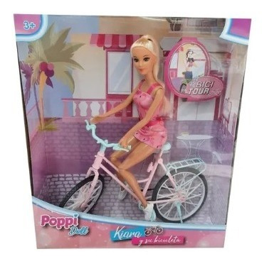 Muñeca Poppi Doll Kiara Y Su Bicicleta Nena Niños