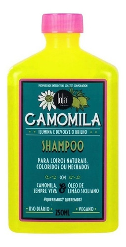 Shampoo Manzanilla Para Rubios Camomila Lola Cosmetics 250ml