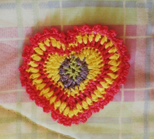 Aplique Corazón Grande Tejido Crochet Bisutería Adornos Bebe