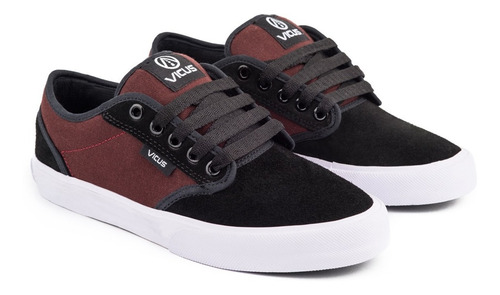 Imagen 2 de 6 de Zapatillas Vicus Folk Gamuza/lona Negro Bordo