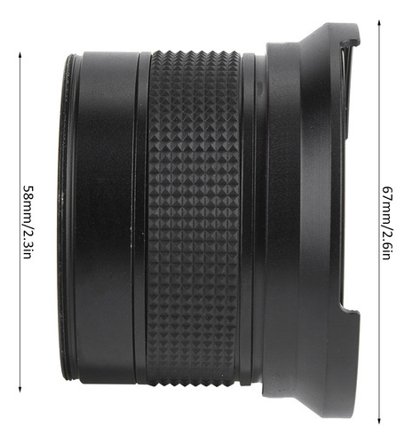 Lente Olho De Peixe De 58 Mm, Ângulo Super Amplo De 0,35x Pa