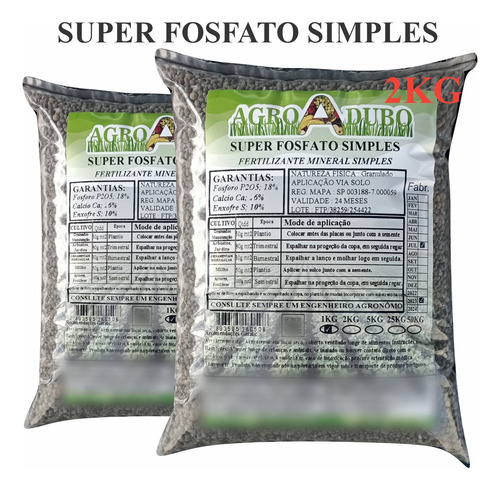 Fertilizante Super Fosfato Simples 2 Kg Adubo