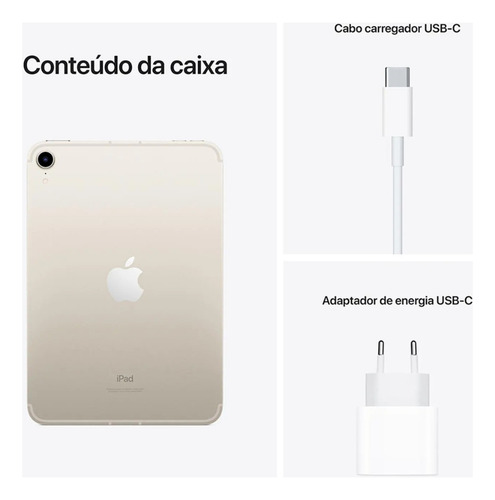 Apple Ipad Mini 6a Geração 64gb 8.3'' Wi-fi Blanco Estelar