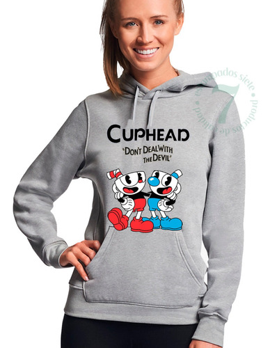 Poleron Canguro Hombre Mujer Y Niño Hermanos Cuphead Tazas 