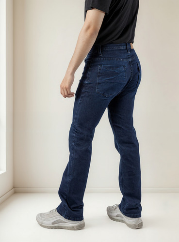 Pantalón Beraka Recto Con Licra / Relax Fit / Corte Amplio