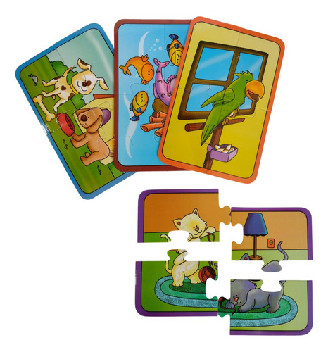 Rompecabezas Preescolar Mascotas - Material Didáctico Niños