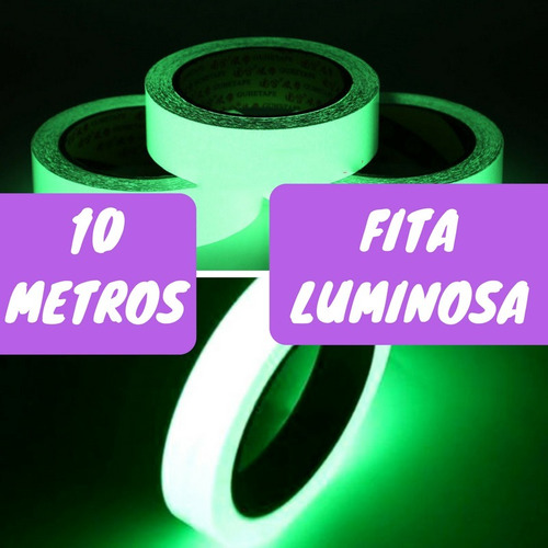 Imagem 2 de 7 de Fita Glow Tape Fluorescente Festa Brilha Neon Decoração Rolo