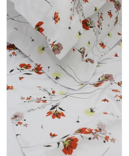 Jogo de lençóis Casablanca Lençol com elástico Solteiro Percal 400 fios cor flowers fios 400 100% algodão para colchão de 190cm x 90cm x 30cm