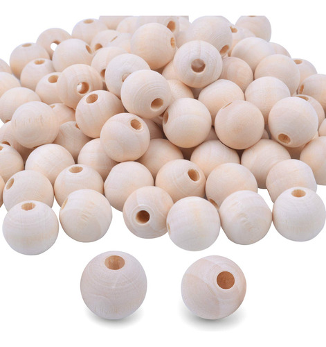 Bronagrand 100pcs 0.630 In Color Natural Bola Redonda Mader.