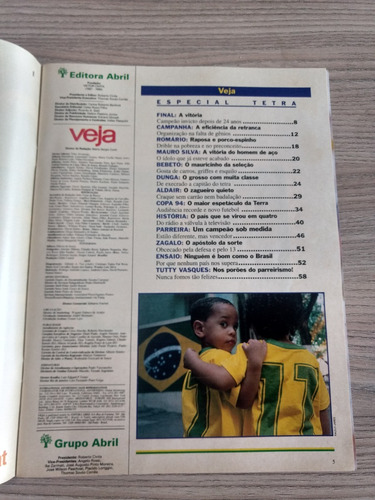 Revista Veja 349 Brasil Tetra Romario Bebeto Parreira Y886