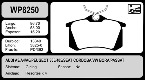 Pastillas De Freno Volkswagen Polo Iv 02/10