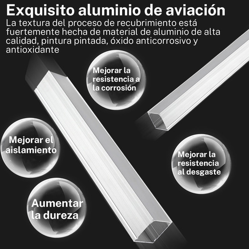 6m Perfil De Aluminio Forma U Para Tira Led En Casa Oficinas Titanium Line Lamp U Lamp Slot Estéticamente Aomu
