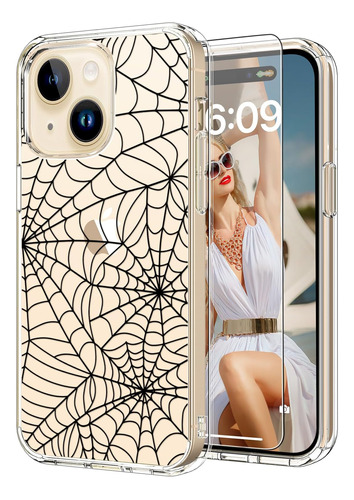 Funda Para iPhone 15 Plus Icedio, Diseño De Tela De Araña