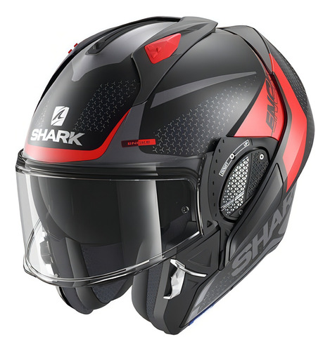 Casco Shark Abatible Evo Gt Encke Negro/ Rojo 100% Francés Tamaño del casco S (55-56 cm)