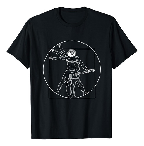 Camisa De Guitarra Da Vinci Vitruvian Man, Guitarrista Y Mús