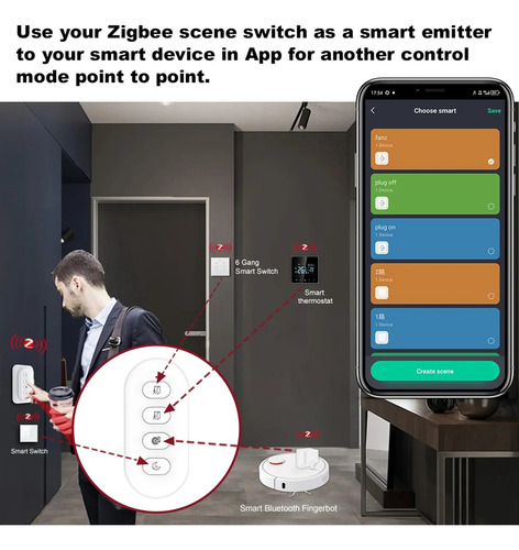 Nuevo Interruptor Inalámbrico Inteligente Tuya Zigbee De 12