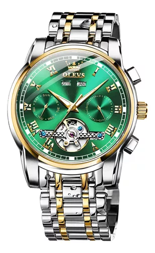 OLEVS Reloj automático (no requiere batería) Relojes de pulsera para  hombre, relojes mecánicos de cuerda automática, reloj clásico de esqueleto