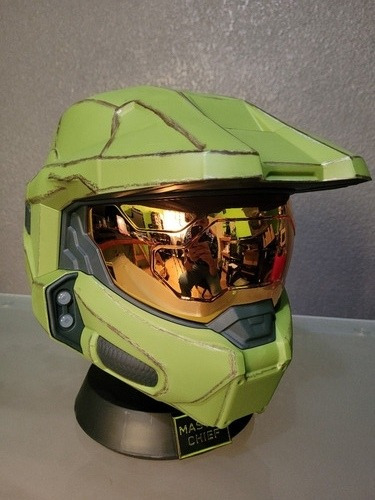 Halo Master Chief Casco De Lujo Soporte Luces Led Colección