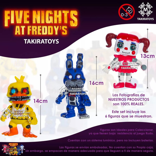 Funko Pop Figura Five Nigths At Freddy 6 Piezas Bonnie Foxy
