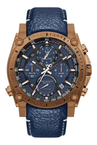 Relógio Masculino Bulova Precisionist Couro Azul 97b186
