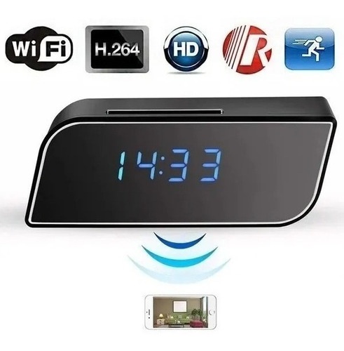 Reloj De Mesa Tipo Camara Hd 1080p Wifi Sensor Movimiento