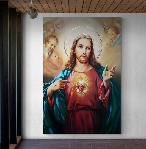 Cuadr Lienzo Tayrona Store Sagrado Corazon Jesus 001 50x70cm