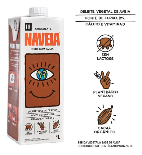 Naveia Chocolate bebida vegetal vegana caixa 1L