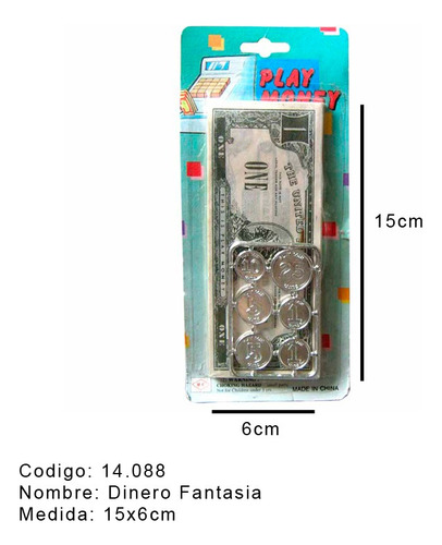 Dinero Fantasia Para Cotillon Decorativo Set X5 Unidades