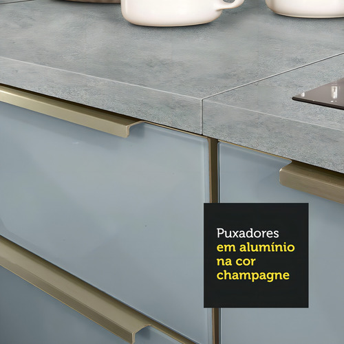 Gabinete Bajo Cocina Madesa Lux 40cm Con Encimera Color Blanco/Gris
