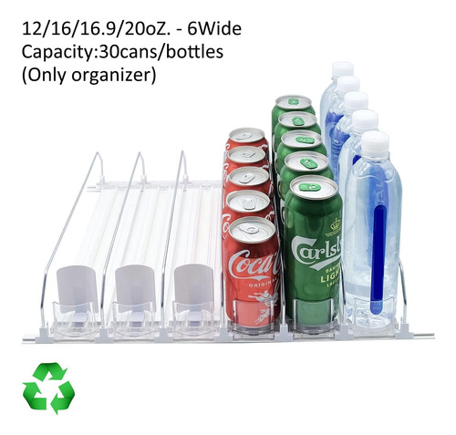 Drink Organizer For Fridge-white Automatic Pusher Glide,1 Aa