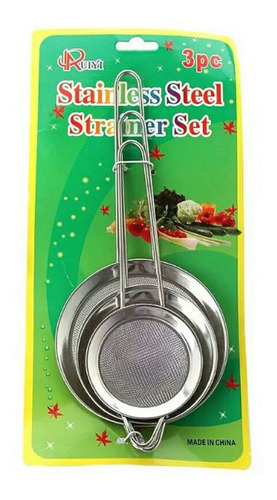 Imagen 3 de 10 de Set X3 Colador De Acero Para Cocina Kuchen