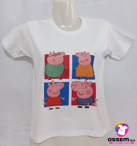 Polera Infantil Manga Corta, Diseño Peppa Pig , Polera Peppa