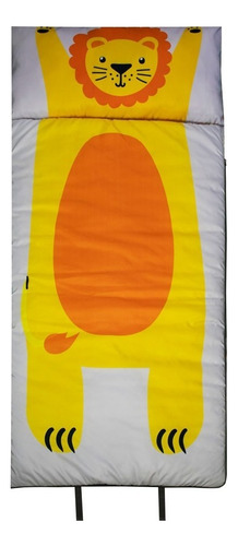 Saco de dormir individual para niños con cremallera para acampar Lion Safari Color
