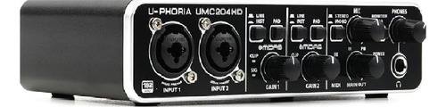Interface De Áudio Behringer U-phoria Umc204hd Midas Usb