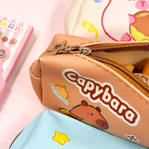 Kit Papelaria Capivara Capybara Material Escolar Chaveiro